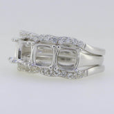 3 piece Set Sterling Silver Semi Mount Ring Setting Cushion CU 6X6mm - Syzjewelry